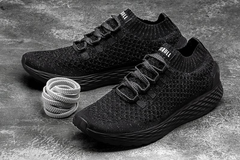 Black Nobull Reflective Knit Runner Men's Running Shoes | CA X1173Y